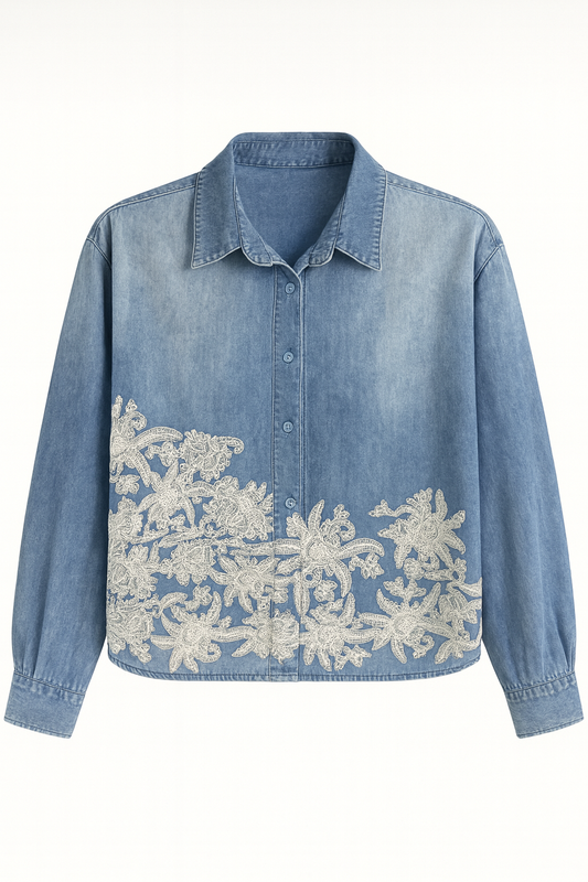 Light blue jeans blouse