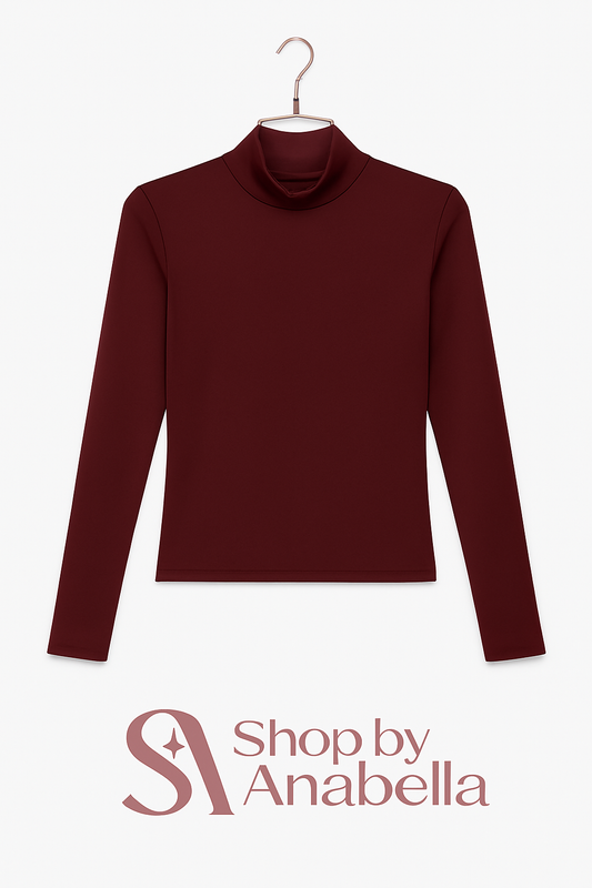 TW1190 Basic dark blue high neck long sleeve