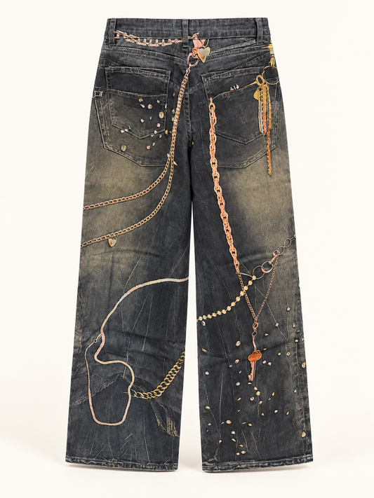 Jeans Renata cadenas y dijes